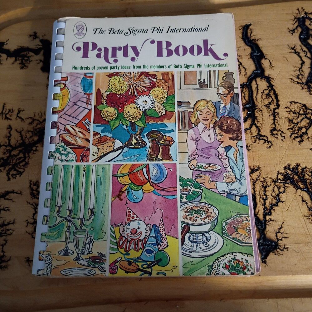 Lot of 2 Vintage Beta Sigma Phi Books: Golden Anniversary Cookbook & Party Book